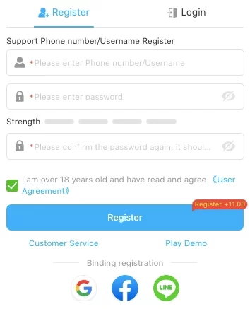 register and login